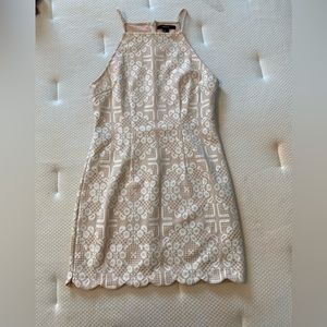 TEXTURED PRINTED SHORT DRESS